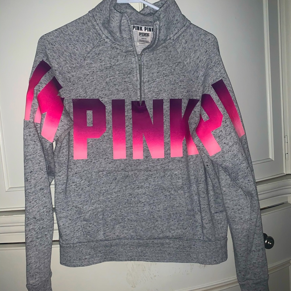 Pink quarterzip sweatshirt
